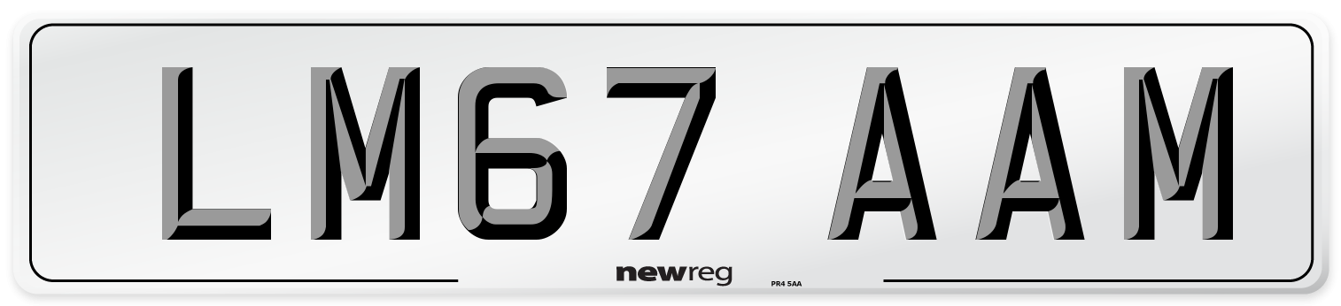 LM67 AAM Number Plate from New Reg
